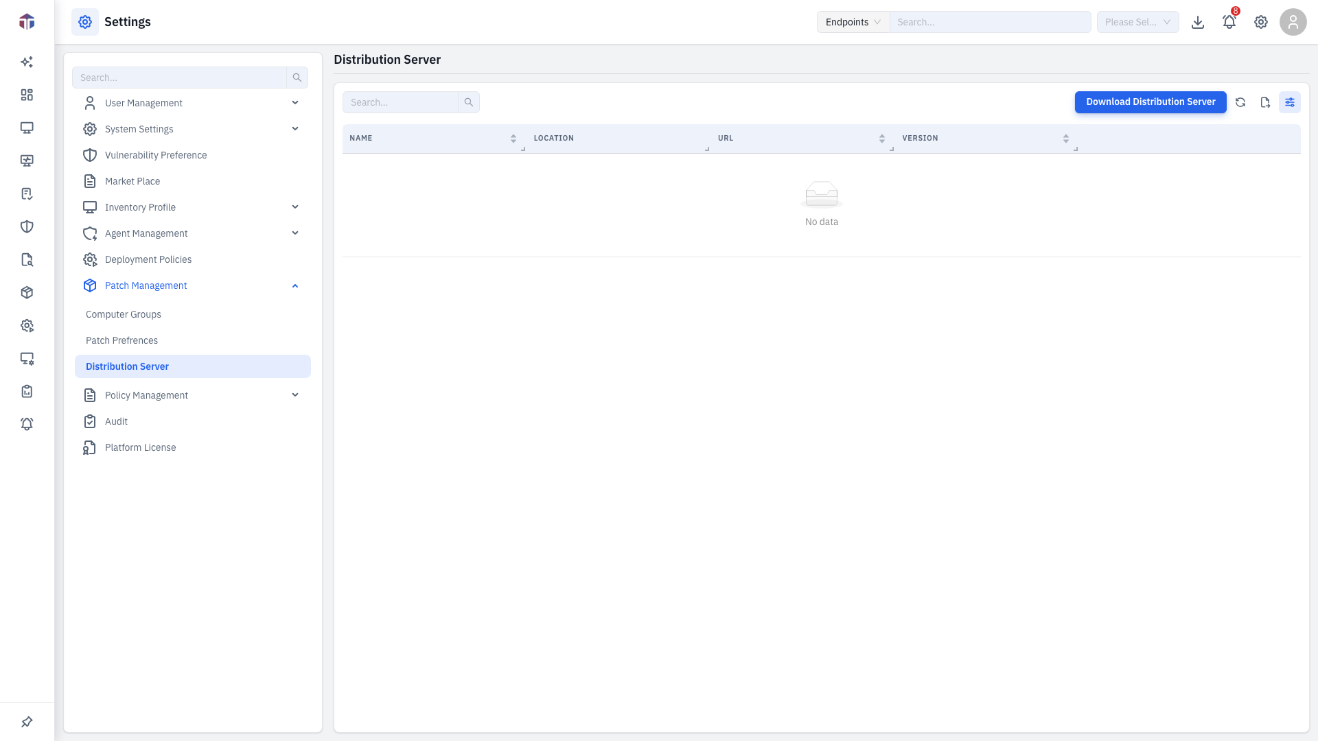 Distribution Server list